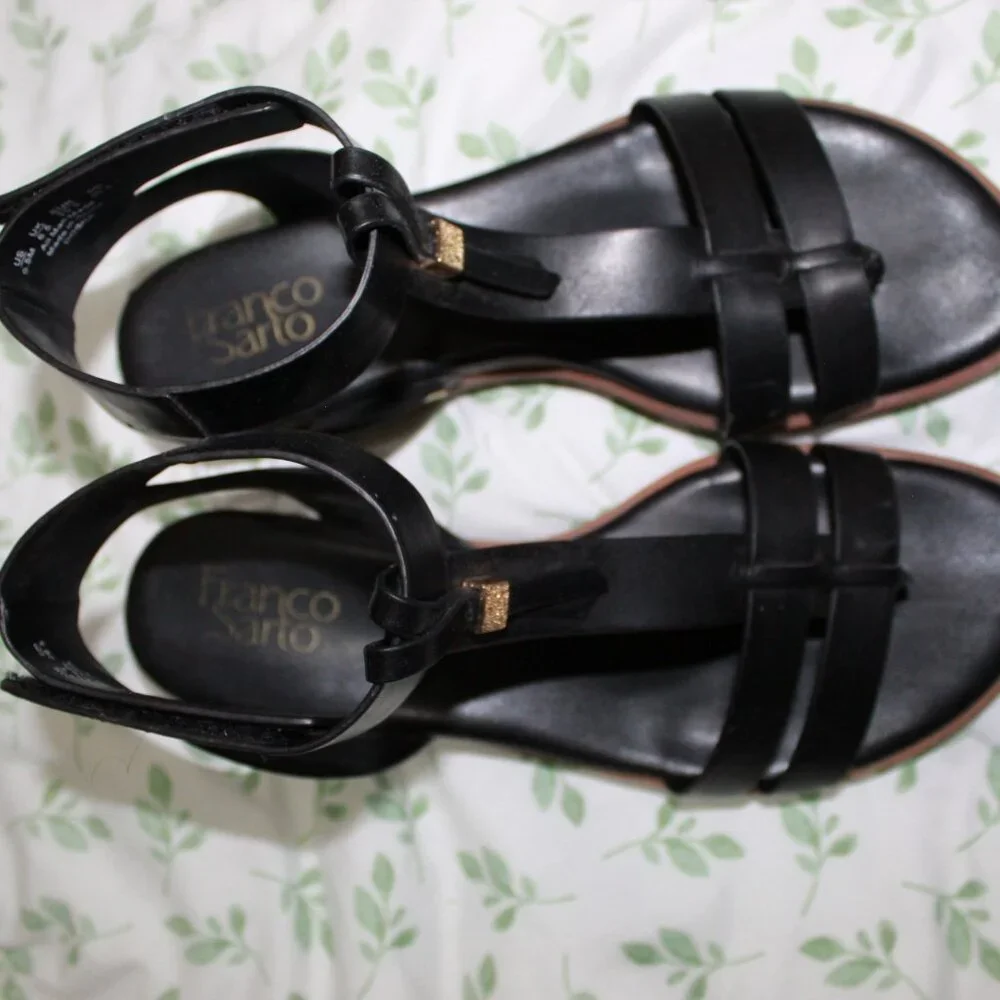 Franco Sarto Black Gladiator Sandals - Picture 2 of 8